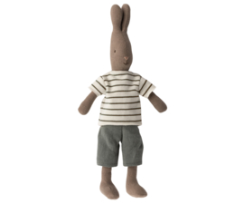 Pre-order Maileg Rabbit size 2, Brown - Striped blouse and pants
