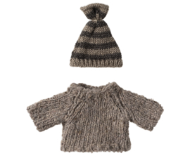 Maileg  Knitted sweater and hat, Big brother mouse Pre-order