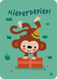 Postkaart Jungle - Hieperdepiep aap