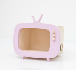 Up Warsaw mini tv box “teevee” pink - mini TV kastje roze