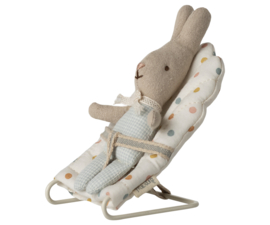 Maileg baby muis en konijn wippertje stipjes