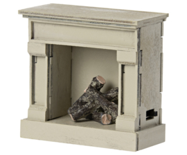 Maileg poppenhuis open haard wit