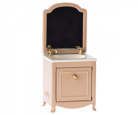 Maileg Sink dresser w. mirror, Mouse - Dark powder