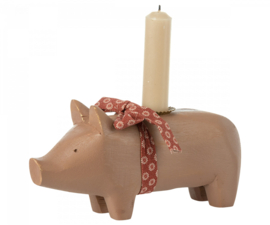 Maileg Pig candle holder, Medium - Old rose