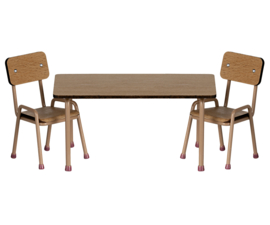 Maileg muizen tafel  stoelen set poeder