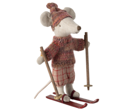 Maileg Winter mouse with ski set, Big sister - Rose Pre-order