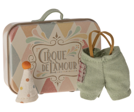 Pre-order Maileg Clown clothes in suitcase, Little brother mouse