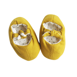 Alimrose BOBBY BABY SLIPPERS BUTTERSCOTCH LINEN