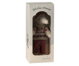 Maileg  Winter mouse with ski set, Mum - Red Pre-order