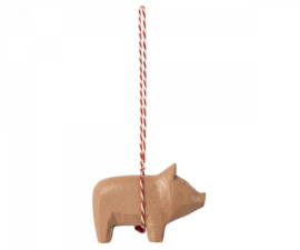 Maileg Wooden ornament, Pig - Old rose