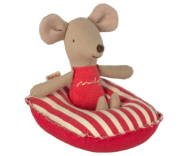 Maileg RUBBER BOAT, SMALL MOUSE -  RED STRIPE