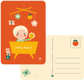 Bora Postkaart Hello Baby- bed