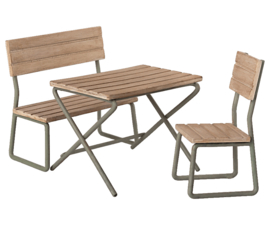 Maileg Garden set, Table w. chair and bench