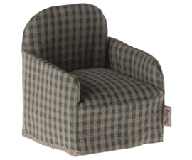 Maileg Chair, Mouse - Green checker