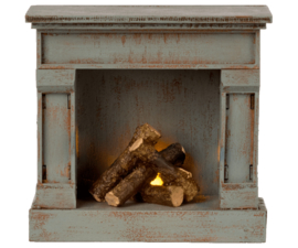 Maileg Fireplace - Vintage Blue