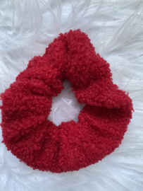 Teddy scrunchie Rood