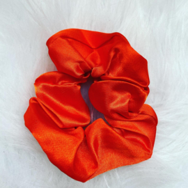 Scrunchie satijn oranje