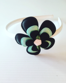 Diadeem:zwart/mint/wit