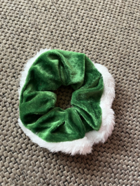Scrunxhie wit/kerst groen