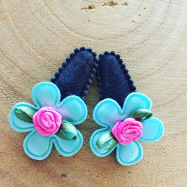 Baby haarspeldjes mint/roze/zwart