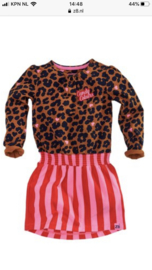 Haarelastiekje Leopard bruin met roze hart