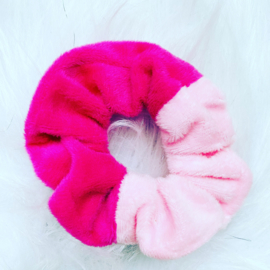 Scrunchie fuchsia/Licht roze