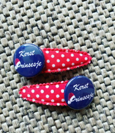 Haarspeldjes kerst prinsesje.(Rood/navy)