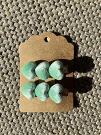 Alligator clips met hartjes (Mint groen)