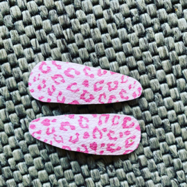 Haarknipjes met roze Leopardprint