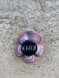 Haarlokspeldje schatje (Licht roze/wit)