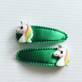 Haarspeldjes unicorn (groen)