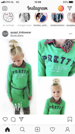 Haarstrik Leopard/groen/rood