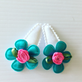 Baby Haarspeldjes zeegroen/roze