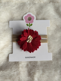 Baby haarbandje met rode bloem