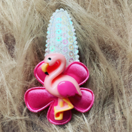 Haarclip met flamingo