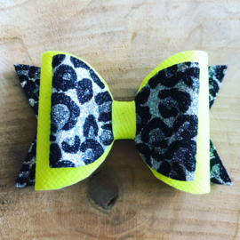 Haarstrik Leopard/neon geel