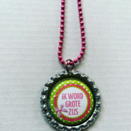 Ketting ik word grote zus groen/roze