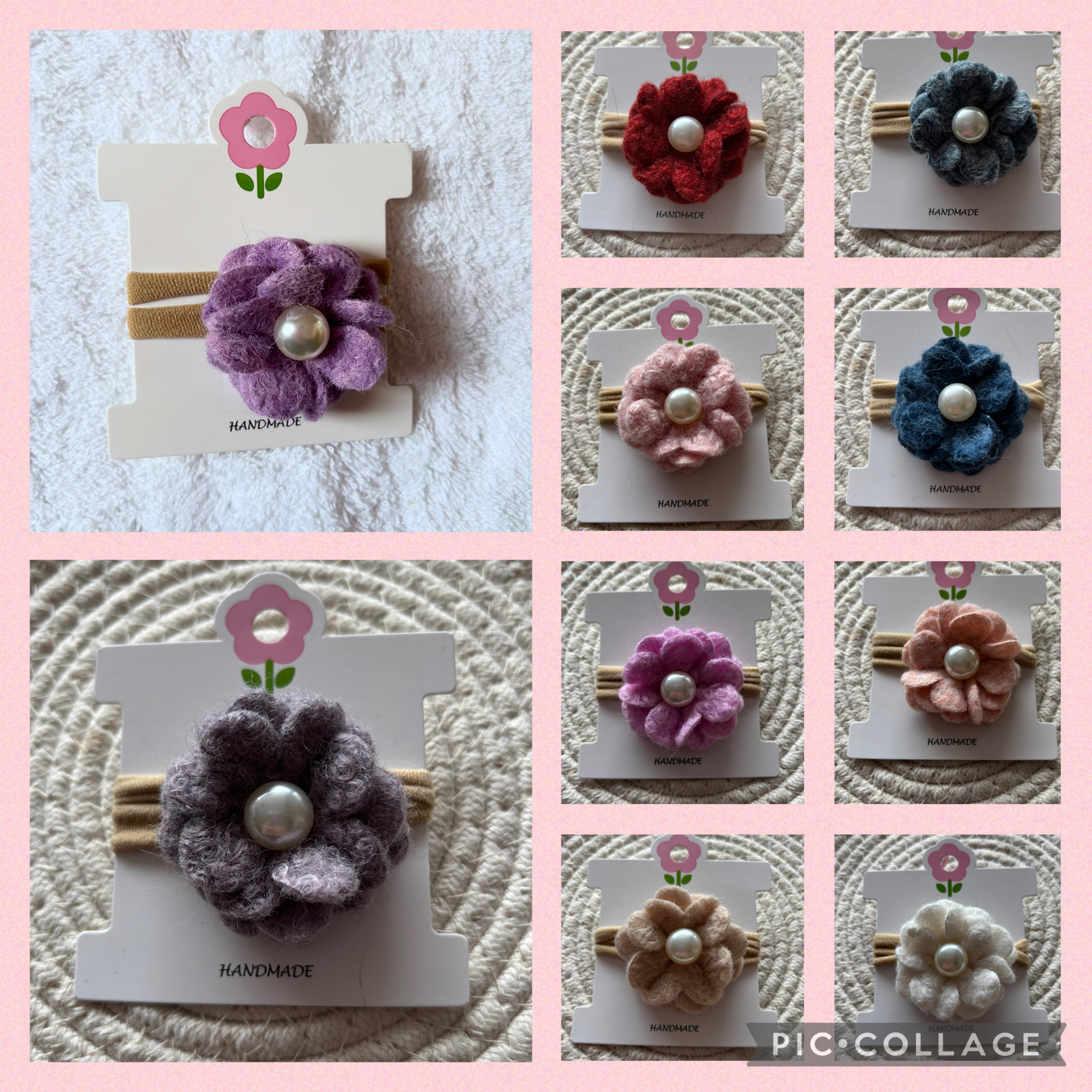Haarbandje met zachte vilten bloem