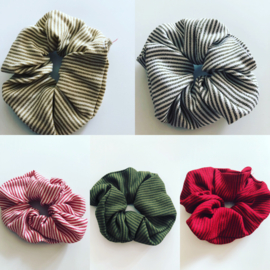 Scrunchie Gestreept crème