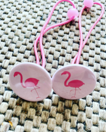 Haarelastiekjes met flamingo