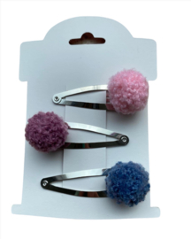 Haarspeldjes wollige pom pom