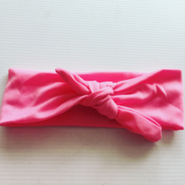 Knoop haarbandje roze/framboos