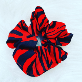 Scrunchie zebra print rood