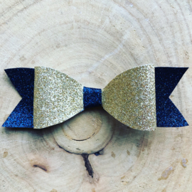 Haarstrik goud/navy glitters