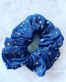 Scrunchie denim met sterretjes