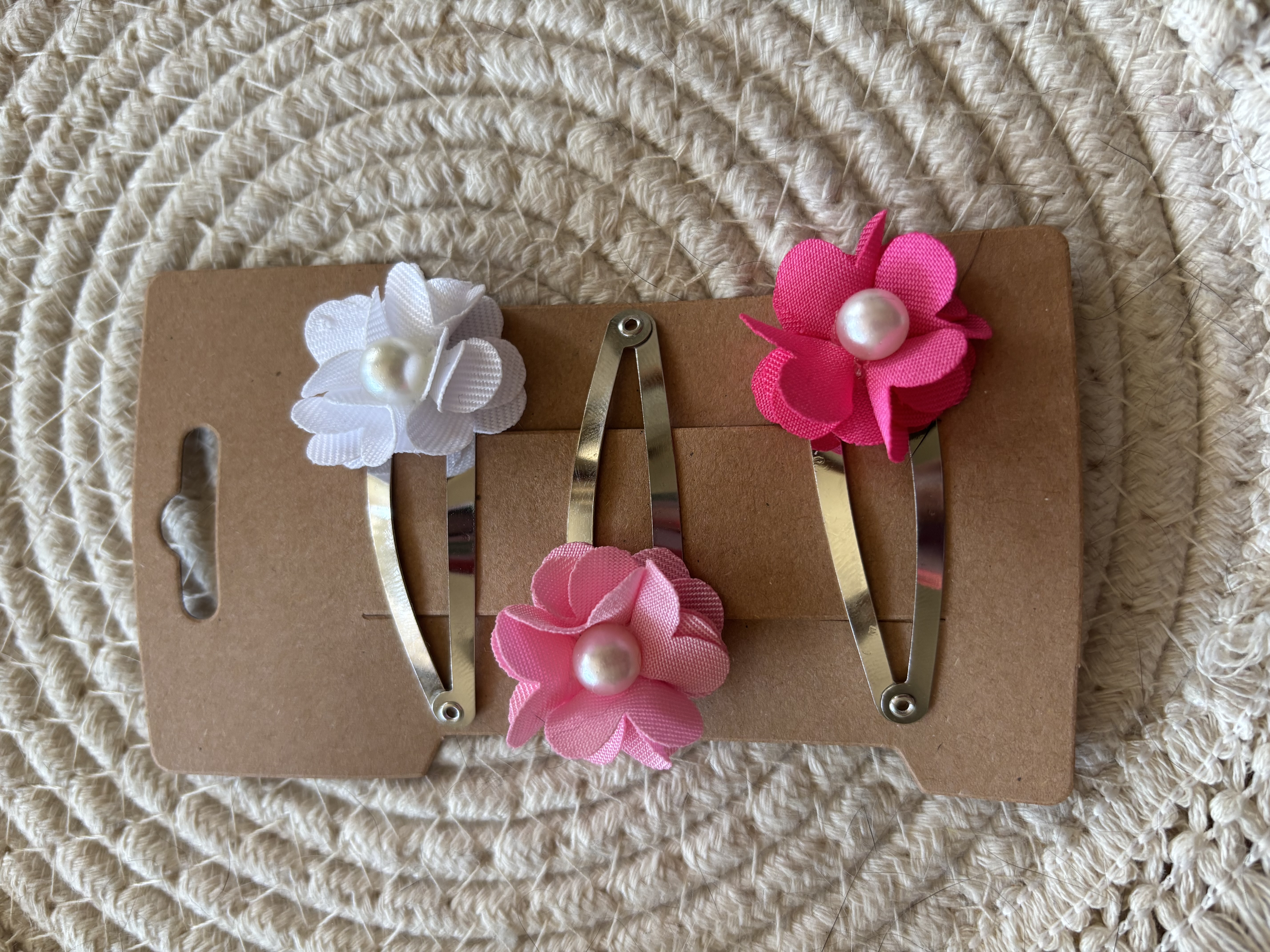 Haarspeldjes met  bloemetjes  met parel