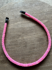 Diadeem met glitters roze