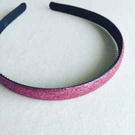 Glitter diadeem oud roze