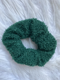 Teddy scrunchie donker groen