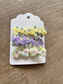 Alligator clips met bloemetjes